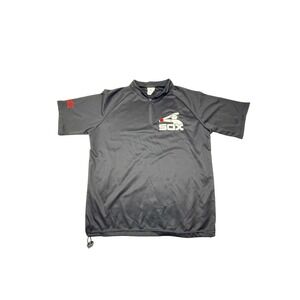 Chicago White Sox Mens Medium Black 1/4 Zip Short Sleeve Windbreaker Pullover